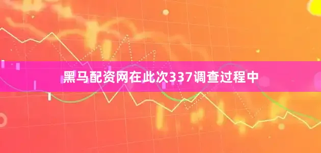 黑马配资网在此次337调查过程中