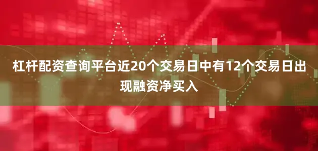 杠杆配资查询平台近20个交易日中有12个交易日出现融资净买入
